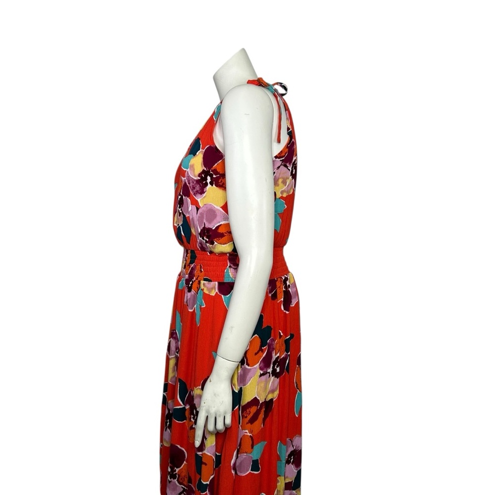 Maurices Dress XL Print Floral Midi Orange Multicolor Halter Kentucky
Derby - Picture 4 of 14